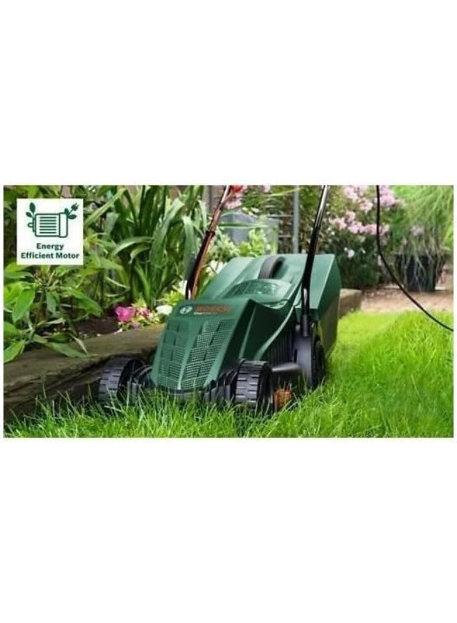 Bosch UniversalRotak 34-405 wired lawn mower (1300 W motor, 34 cm cutting width, 40 litre collection tray, for even mowing lawns leaving clean borders) | Powerful 1300 W - Image 2