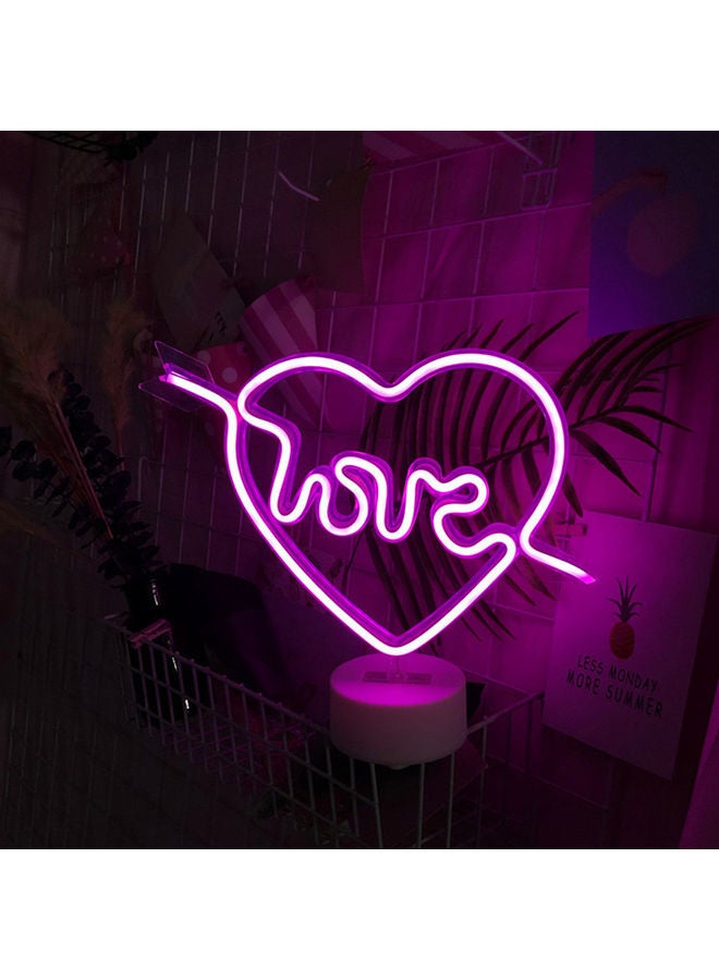 Halamodo Love Heart Shaped Sign for Wall Decor,Adjustable Brightness Love Led Lights Sign,Rechargeable Neon Light for Home Decoration Valentine's Day - Image 1
