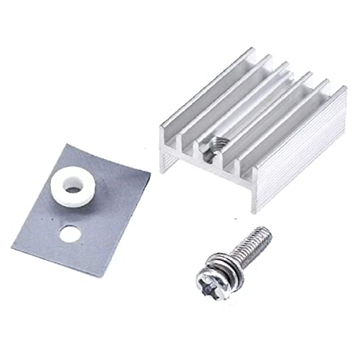 Easycargo 12 Packs TO-220 Heatsink + Insulator/Mounting Kits for LM317 LM317t L7805 L7812 L78XX Voltage Regulator, IRF Z44N 3205 520N 630 1404 MOSFET Transistor (20mm x 15mm x 10mm) (Silver 12 Pack) - Image 2
