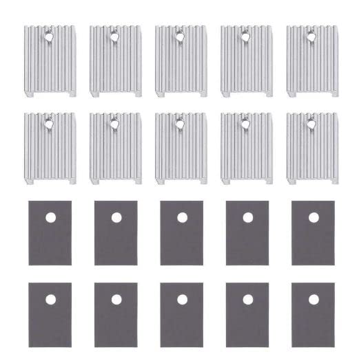 Easycargo 12 Packs TO-220 Heatsink + Insulator/Mounting Kits for LM317 LM317t L7805 L7812 L78XX Voltage Regulator, IRF Z44N 3205 520N 630 1404 MOSFET Transistor (20mm x 15mm x 10mm) (Silver 12 Pack) - Image 3