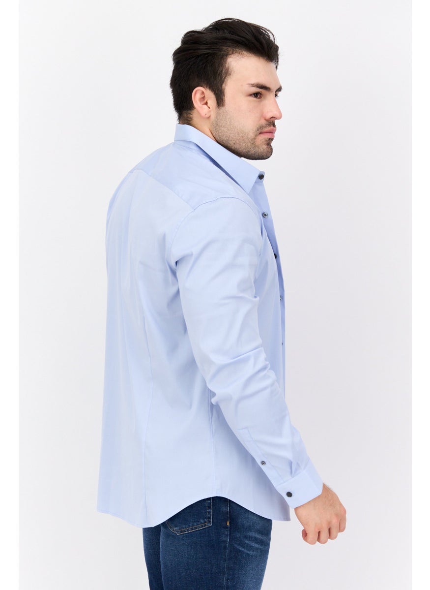 Men Regular Fit Solid Long Sleeves Casual Shirt, Blue - pzsku/Z012C5A243A0C60939962Z/45/_/1732111861/ede63f75-f1ab-4b99-90f2-a94521f46c53