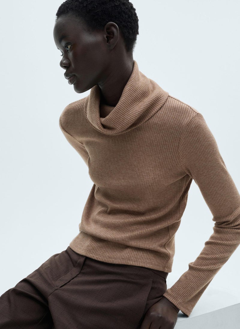 MANGO Ribbed Turtleneck T-Shirt  - Image 3
