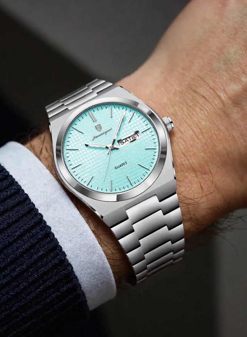 پوداجار ساعة الرجل ، مقاومة للماء مضيئة الرجال ساعة الكوارتز ، الرجال ساعات المعصم 40mm - Image 3