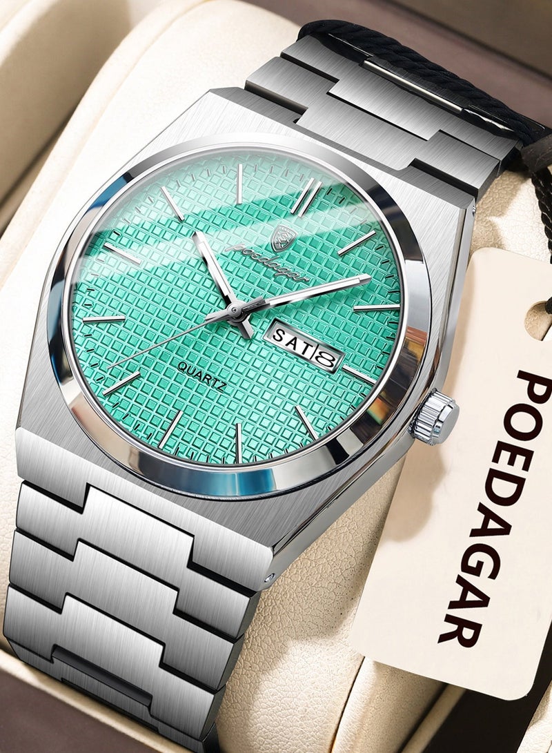 پوداجار ساعة الرجل ، مقاومة للماء مضيئة الرجال ساعة الكوارتز ، الرجال ساعات المعصم 40mm - Image 1