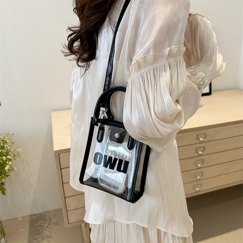 Fashion Transparent Casual Shoulder Bag 2024, Large Capacity Jelly Beach Bag - Image 3
