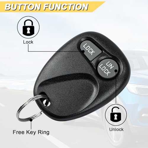 Vurkcy Key Fob Replacement for 1996-2002 Chevy Suburban Tahoe Lumina Camaro Monte Carlo/GMC Yukon Safari/Skylark Escalade Cutlass Firebird Car Keyless Entry Remote Control, AB01502T ABO1502T, 2 Btn - Image 3