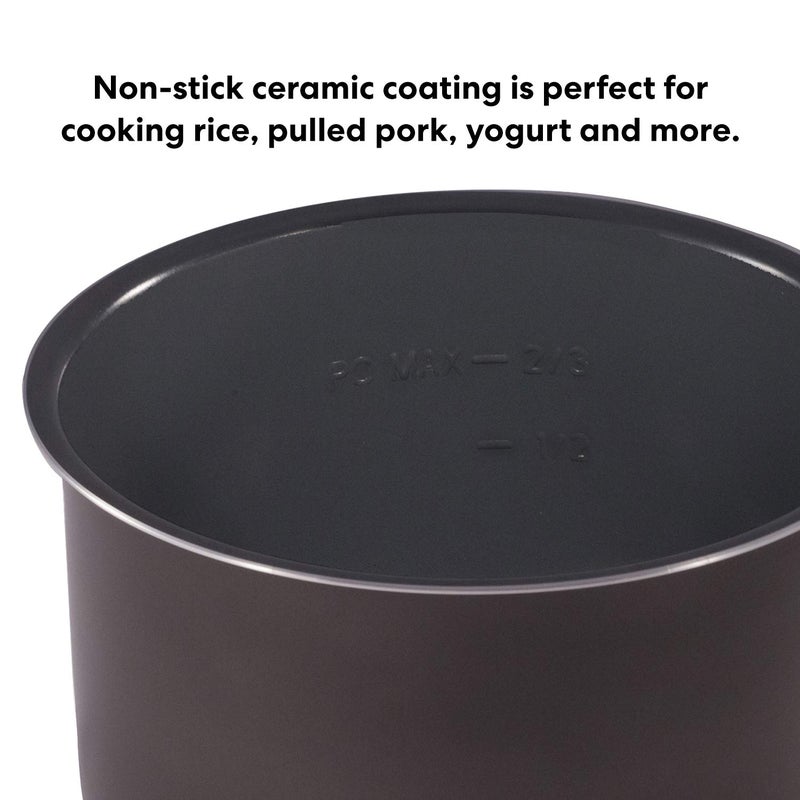 Instant Pot 3-Qt Ceramic Non-Stick Inner Cooking Pot for Rice, Slow Cooking, Black - Image 2