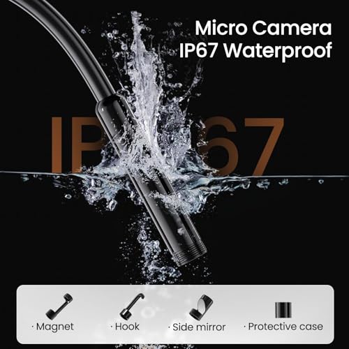 BlueSwan Endoscope Camera with Light, HD Borescope with Dimmable LED, Endoscope Camera for iPhone & Android, 16.4ft Semi-Rigid Snake Camera, IP67 Waterproof Inspection Tools, Cool Gadgets for Men - Image 4