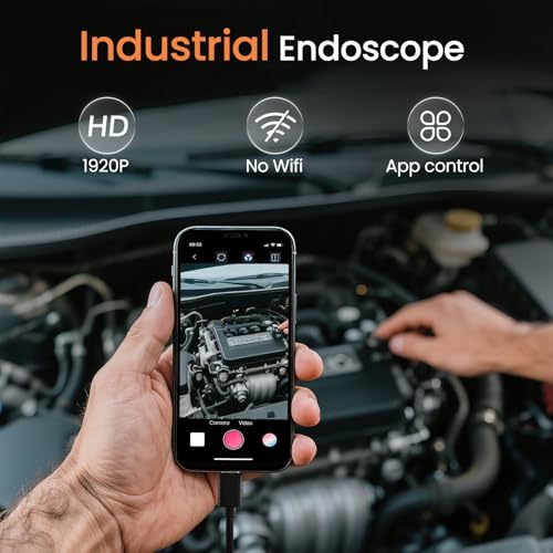 BlueSwan Endoscope Camera with Light, HD Borescope with Dimmable LED, Endoscope Camera for iPhone & Android, 16.4ft Semi-Rigid Snake Camera, IP67 Waterproof Inspection Tools, Cool Gadgets for Men - Image 2