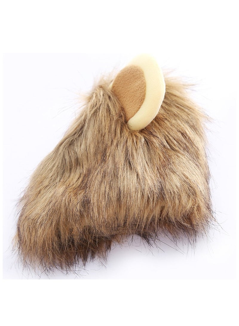 Lion Headgear Cute Costume Hat for Cat & Dog Brown,L - Image 3