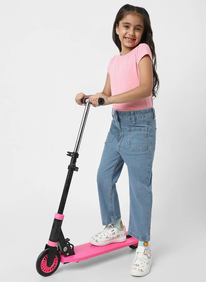 نوتيناتي Nautinati Girls' Solid Classic Fit Cotton Denim Jeans