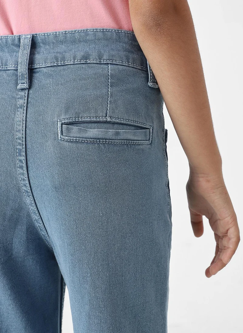 نوتيناتي Nautinati Girls' Solid Classic Fit Cotton Denim Jeans