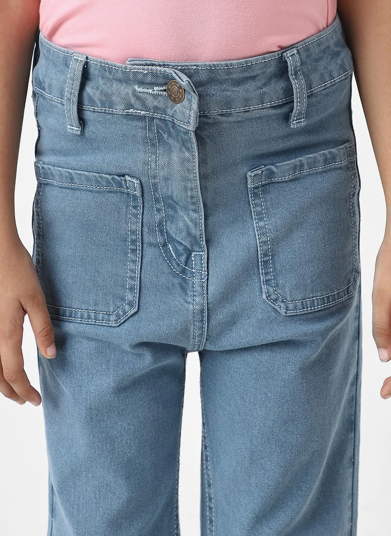 نوتيناتي Nautinati Girls' Solid Classic Fit Cotton Denim Jeans