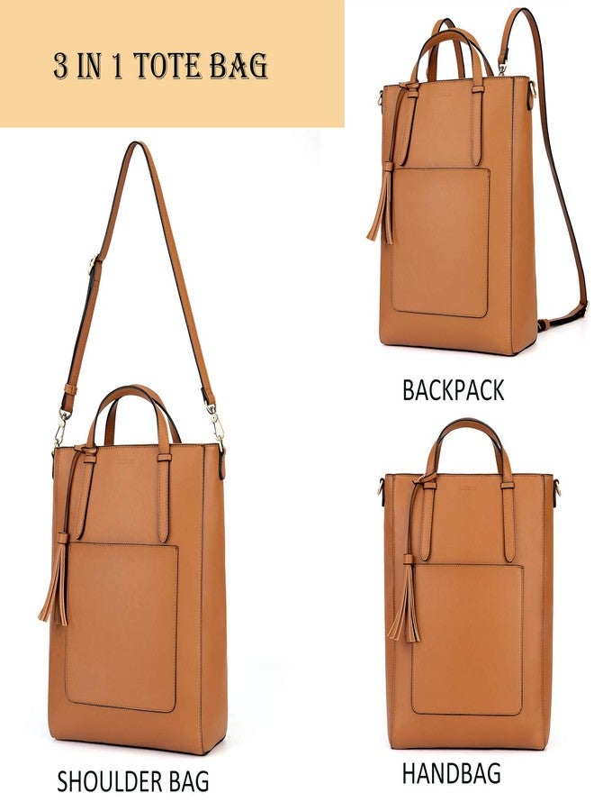 ECOSUSI Tote Bag Convertible Backpack Purse for Women Vegan Leather Handbag Multifuction Shoulder Bag - Image 4