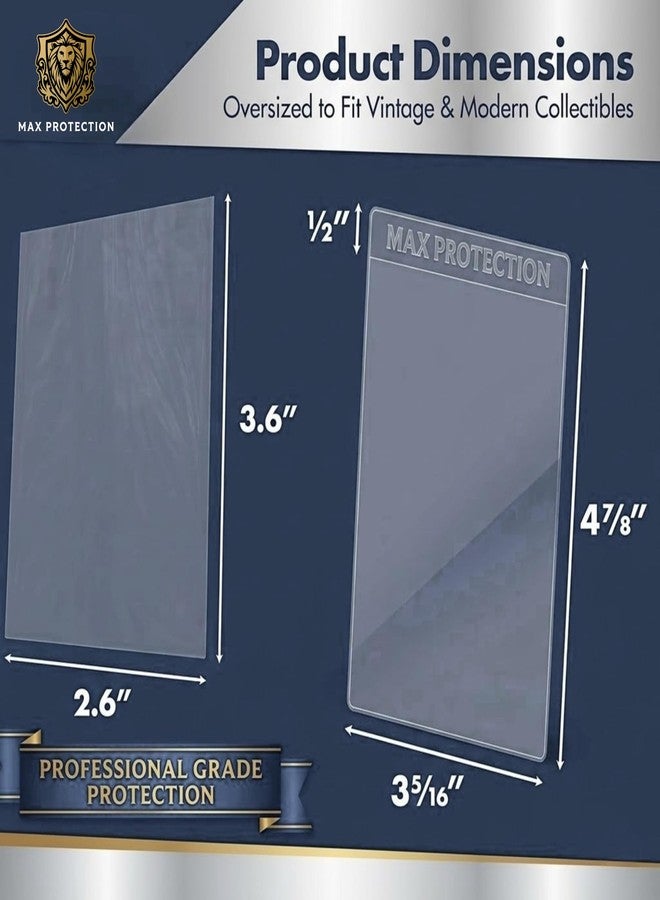 Max Protection ProGuard 1 Semi Rigid Card Holder Card Saver - 200ct 9 Mil Semi Rigid Sleeves 3 5/16" x 4 7/8" - Grading Submission Compatible PSA BGS SGC - Trading Protective Collector Kit - Image 3