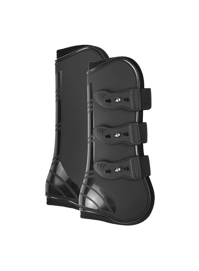 Generic 2 PCS Adjustable Horse Leg Boots Equine Front Leg Guard Equestrian Tendon Protection Neoprene Horse Hock Brace - Image 1