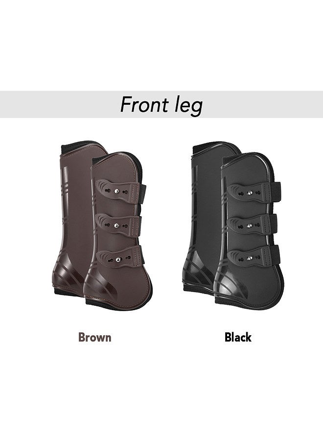 Generic 2 PCS Adjustable Horse Leg Boots Equine Front Leg Guard Equestrian Tendon Protection Neoprene Horse Hock Brace - Image 4