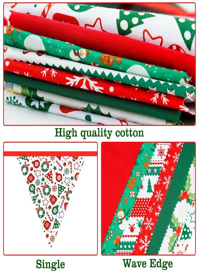 G2PLUS Christmas Triangle Bunting Banner, 39Ft Cotton Pennant Banner, Red and Green Fabric Flags for Holiday, Home and Party Hanging Decorations - Image 3