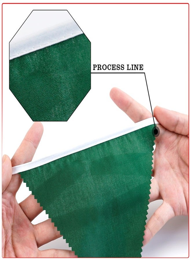 G2PLUS Christmas Triangle Bunting Banner, 39Ft Cotton Pennant Banner, Red and Green Fabric Flags for Holiday, Home and Party Hanging Decorations - Image 4