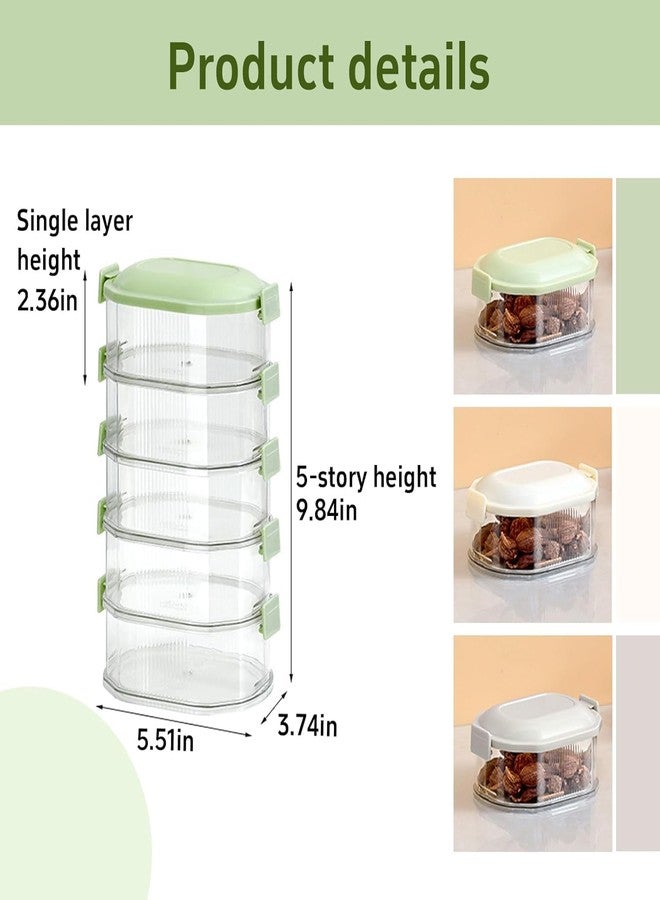 HATANU Airtight containers for condiments,4-layer Storage Box,Stackable Kitchen Condiment Jars with Lids, Leak Proof And Food Fresh-keeping Box, For Fruit, Snack And Spice (4 leyar) - Image 3