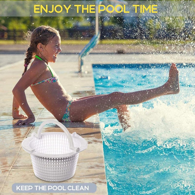 كلاراكو سلة مصفاة حمام السباحة، مصفاة لحمام السباحة فوق الأرض، سلال مصفاة مثبتة على الحائط فوق الأرض من Pool Supply مزودة بمقابض، سلال بديلة لحمامات السباحة، مصفاة لإزالة الحطام، أوراق التنظيف (قطعة واحدة) - Image 4