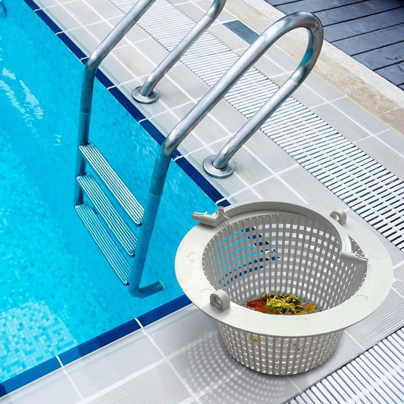 كلاراكو سلة مصفاة حمام السباحة، مصفاة لحمام السباحة فوق الأرض، سلال مصفاة مثبتة على الحائط فوق الأرض من Pool Supply مزودة بمقابض، سلال بديلة لحمامات السباحة، مصفاة لإزالة الحطام، أوراق التنظيف (قطعة واحدة) - Image 3