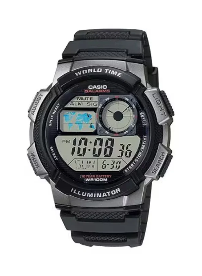 كاسيو Men's Resin Digital Watch AE-1000W-1B - 45 mm