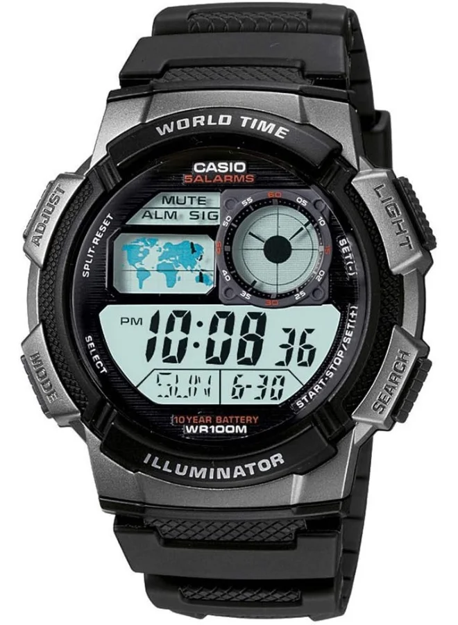 CASIO Casio Watch for Men - Digital Resin Band - AE1000W-1B