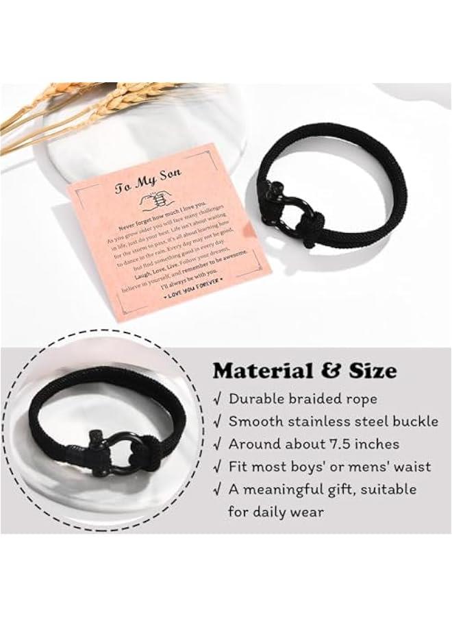 Arabest to My Boys Bracelet Gifts for Son Brother Grandson Nephew Guy Friends, Valentines Birthday Graduation Day  Easter Gifts for Teenage Boys Men - Image 4