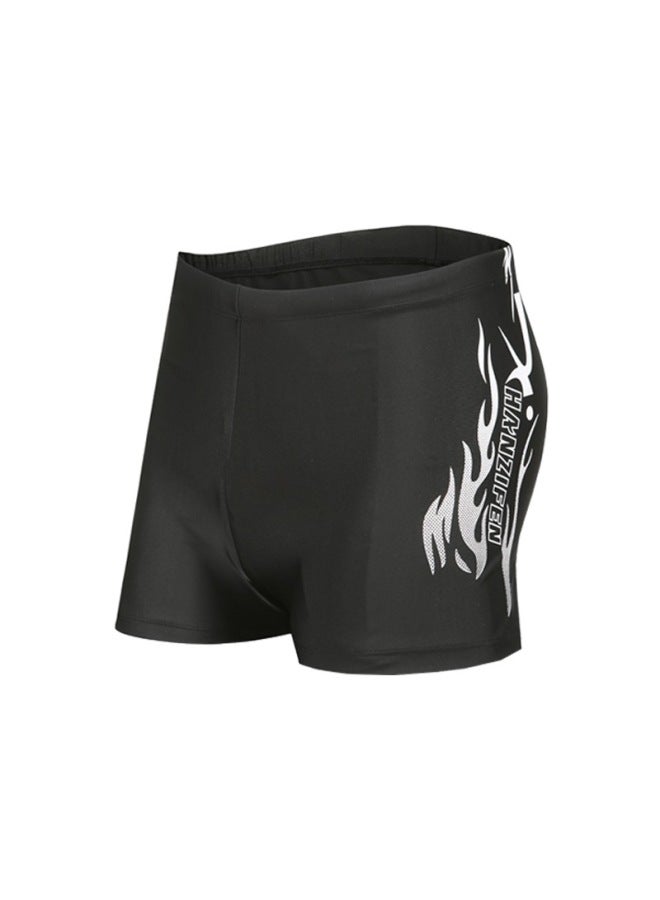 Loquat Adult Swimming Trunks Men's Swimwear Men's Boxer Swimming Trunks Plus Size Quick-drying Flame Wholesale-Color:White Printing- - Image 5