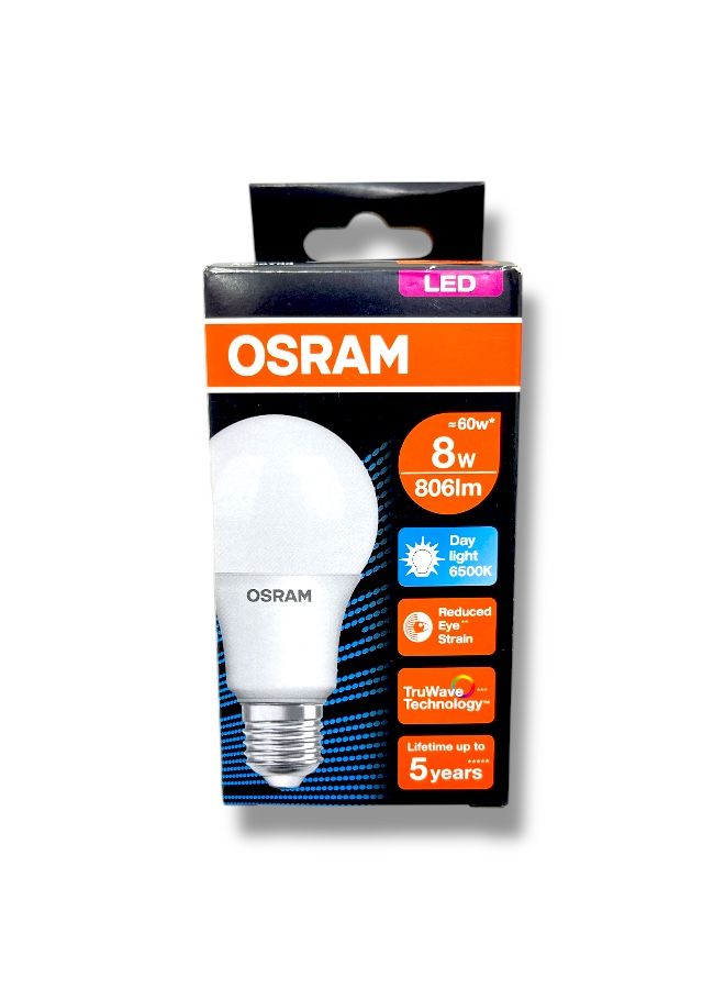 OSRAM LED Light Bulbs Pack 8W Daylight 6500K E27 - Pack of 5 - Image 2