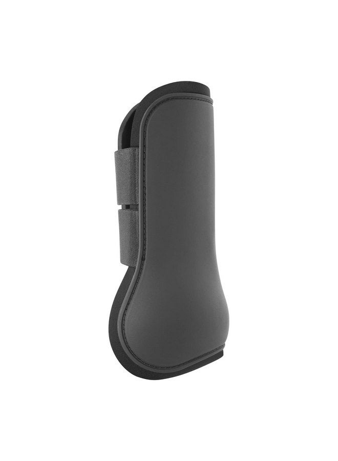 HORZE Chicago Protective Horse Tendon Boots - Lightweight Open Front Boots for Jumping, Trail Riding, and Turnout (Pair) - Black - Warmblood - Image 3