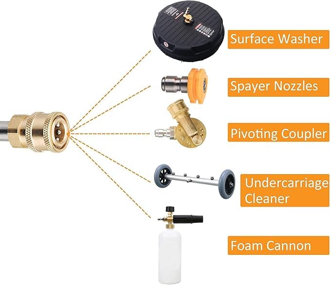 KRISHAK TOOLS Brass Pressure Washer Spray Wand/Extension 45 Degree Bend Rod, 20", 5000 PSI with QC Adapter with 15" inch Straight Rod - Image 4