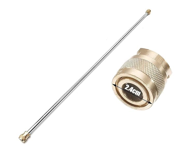 KRISHAK TOOLS Brass Pressure Washer Spray Wand/Extension 45 Degree Bend Rod, 20", 5000 PSI with QC Adapter with 15" inch Straight Rod - Image 2