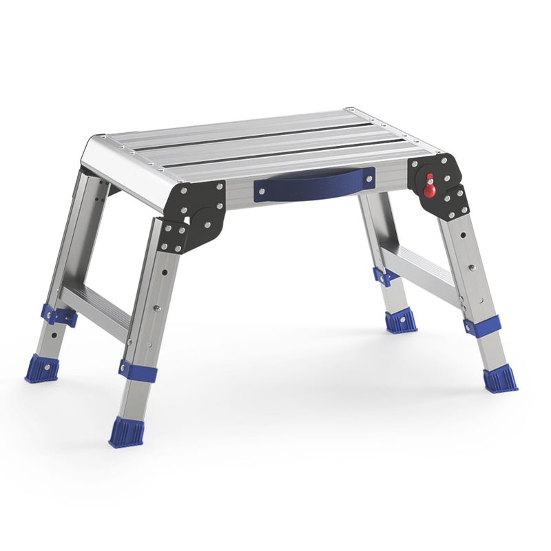 Loyoda Folding Step Stool for Adults, Aluminum Work Platform Adjustable Height, Lightweight and Durable Portable Outdoor Aluminum Step Stool Foldable, Maximum Load Capacity of 440 Pounds. - Image 1