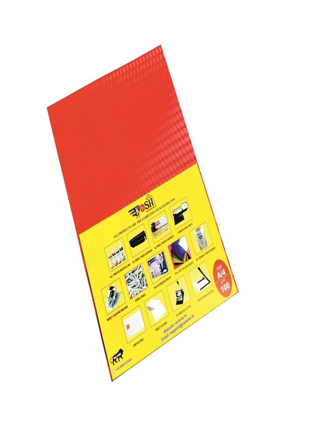 Kosh أوراق تجليد الكتب الحلزونية من مادة PVC من كوش، مقاس A/4 (مجموعة من 100 ورقة، لون أحمر) - Image 2