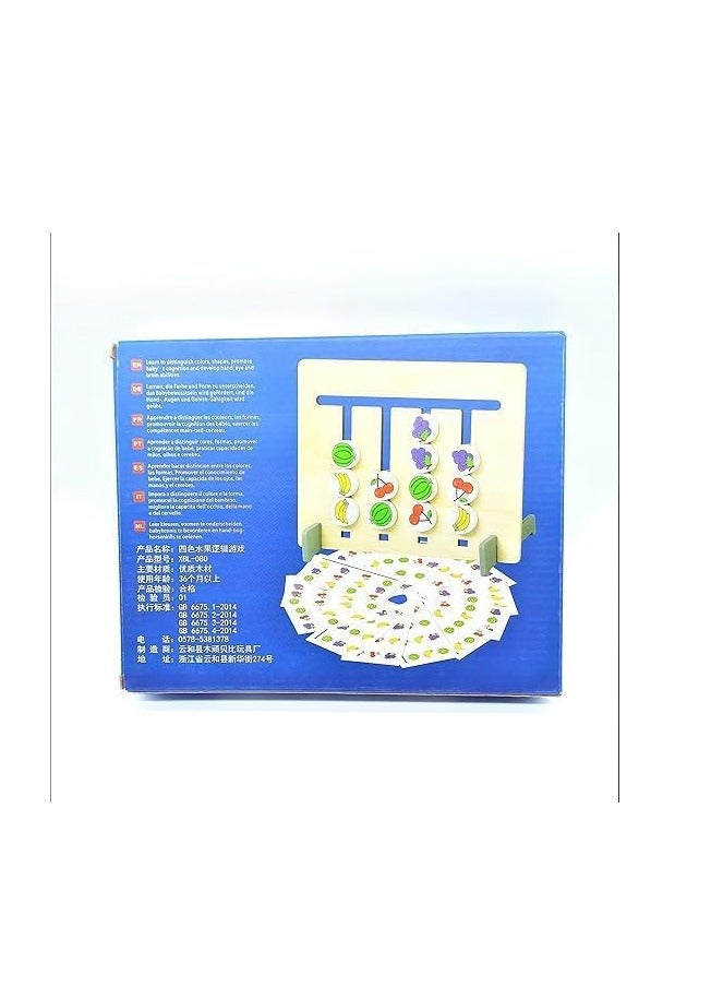 4 Color Wooden Puzzle Game for Kids, Color Shape Sorting Logic Games Maze Slide, Developmental Early Learning Toy  - Image 3