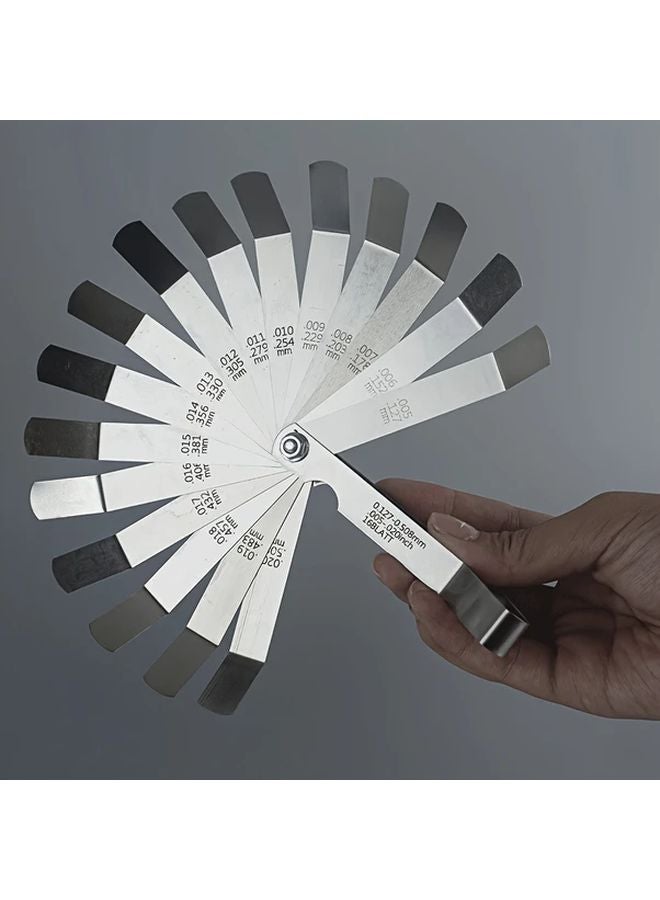 16 Blades Feeler Gauge Silvery Carbon Steel Metric Imperial Gap Filler Thickness Measurement Tool - Image 5