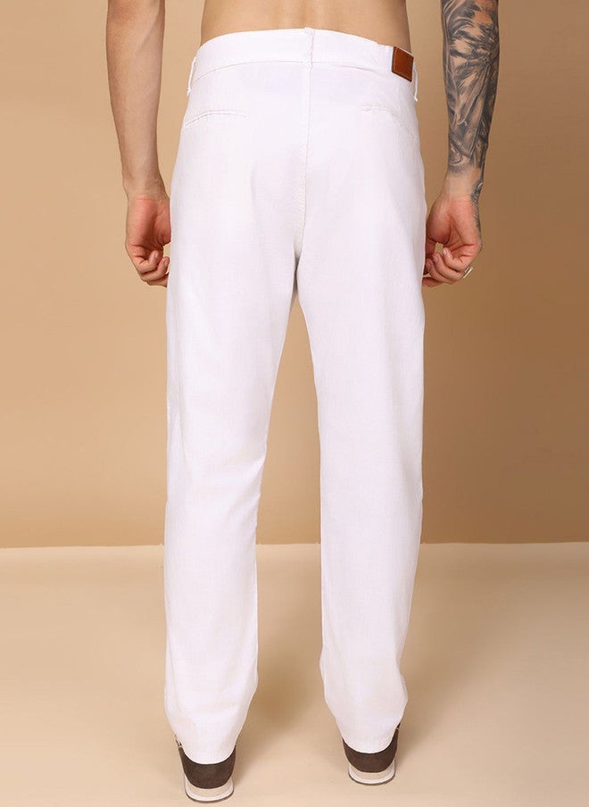 Hence Men Relaxed Mid-Rise Pleated Linen Formal Trousers - Image 3