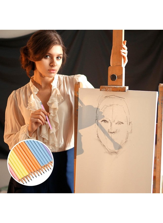 TecUnite 60 Pcs HB Pencils #2 Unsharpened Wood Cased Pencils with Eraser Hexagonal Pencil Cute Graphite No 2 Pencils for Adults Gifts Exam School Office Sketching Learning (Macaron Color, Silver) - Image 4