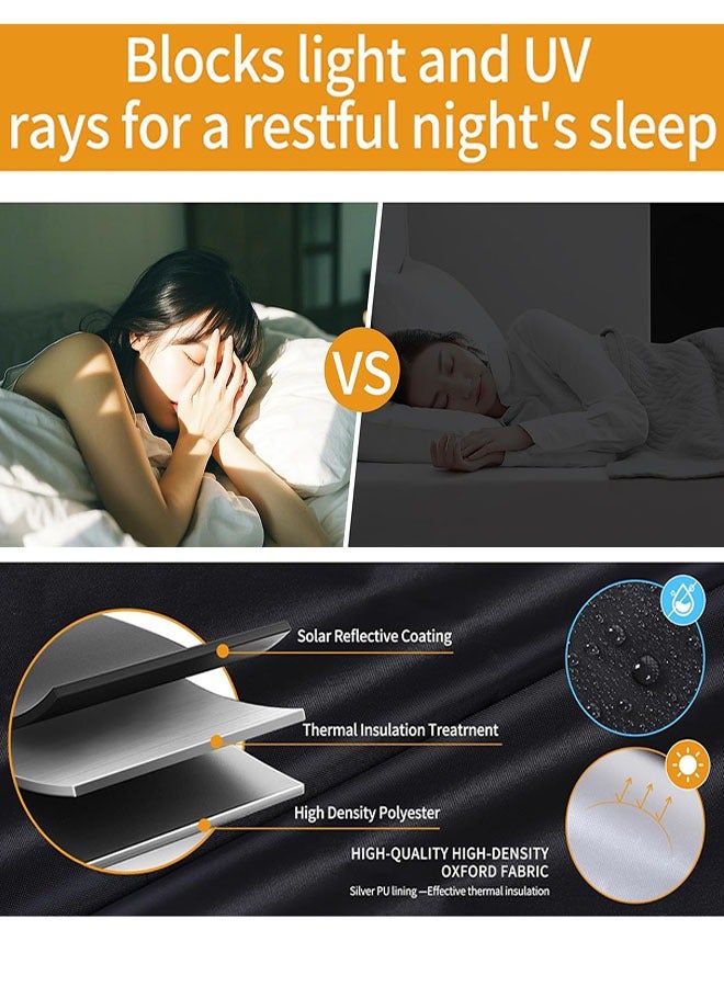 ستارة تظليل للنوافذ، ستائر تظليل محمولة مقاس 79 × 57 بوصة للنوافذ، ستائر تظليل للنوافذ مع أشرطة لاصقة بدون حاجة إلى ثقب، ستائر تظليل قابلة للقص لغرفة النوم، المركبات الترفيهية، غرفة الأطفال، غرفة الوسائط - Image 5