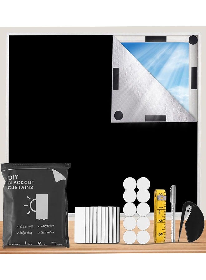 ستارة تظليل للنوافذ، ستائر تظليل محمولة مقاس 79 × 57 بوصة للنوافذ، ستائر تظليل للنوافذ مع أشرطة لاصقة بدون حاجة إلى ثقب، ستائر تظليل قابلة للقص لغرفة النوم، المركبات الترفيهية، غرفة الأطفال، غرفة الوسائط - Image 1