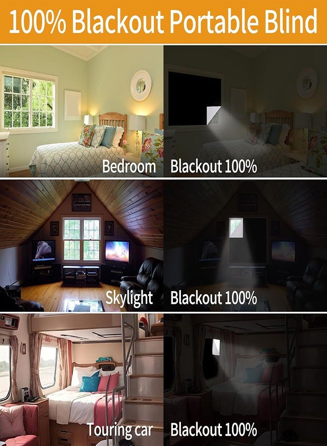 ستارة تظليل للنوافذ، ستائر تظليل محمولة مقاس 79 × 57 بوصة للنوافذ، ستائر تظليل للنوافذ مع أشرطة لاصقة بدون حاجة إلى ثقب، ستائر تظليل قابلة للقص لغرفة النوم، المركبات الترفيهية، غرفة الأطفال، غرفة الوسائط - Image 3