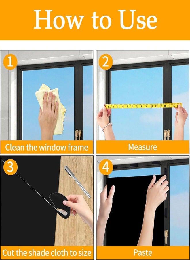 ستارة تظليل للنوافذ، ستائر تظليل محمولة مقاس 79 × 57 بوصة للنوافذ، ستائر تظليل للنوافذ مع أشرطة لاصقة بدون حاجة إلى ثقب، ستائر تظليل قابلة للقص لغرفة النوم، المركبات الترفيهية، غرفة الأطفال، غرفة الوسائط - Image 4