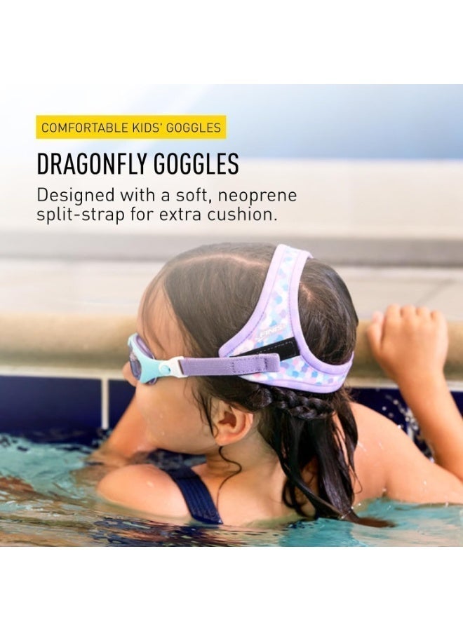 FINIS DragonFly Kids Swim Goggles - Ages 3-6, Adjustable Floating Strap, UV Protection, Anti-Fog - Lavender Scales - Image 2