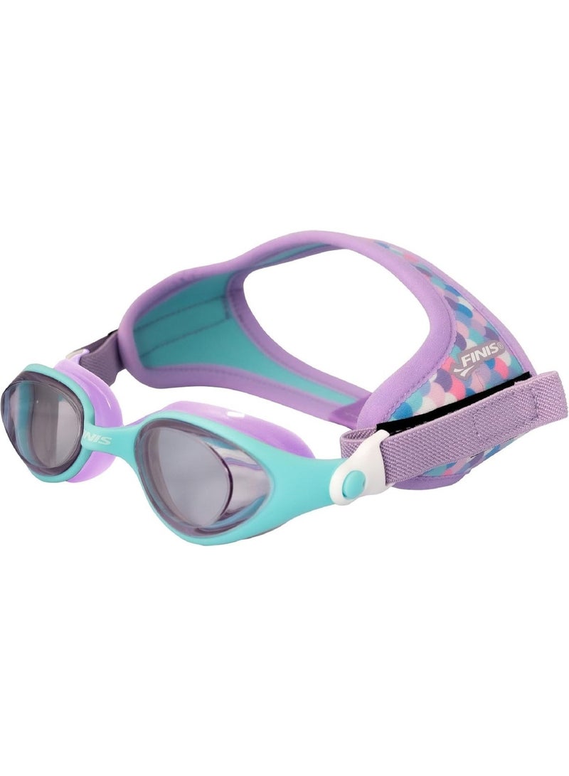 FINIS DragonFly Kids Swim Goggles - Ages 3-6, Adjustable Floating Strap, UV Protection, Anti-Fog - Lavender Scales - Image 1