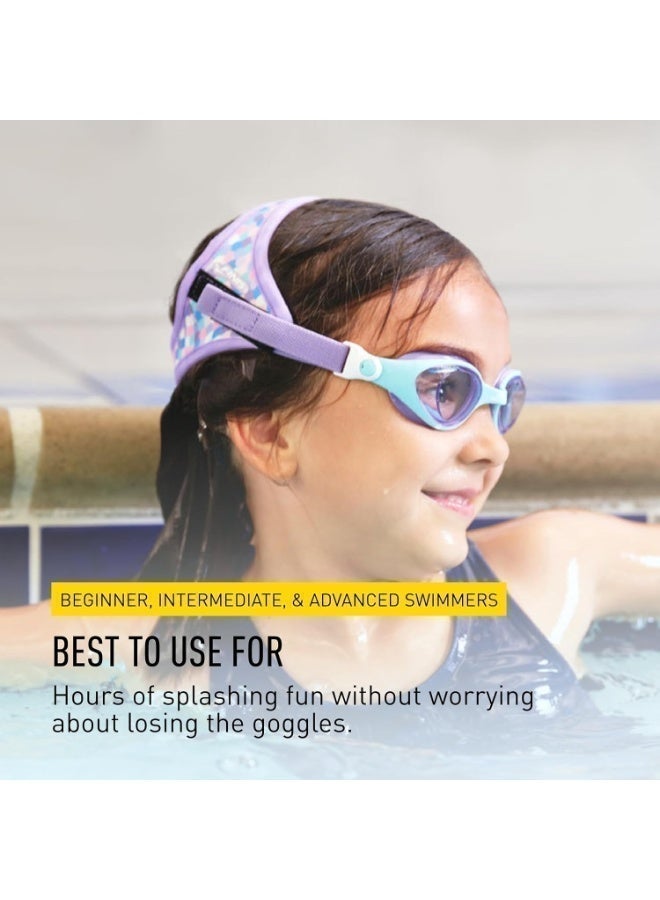 FINIS DragonFly Kids Swim Goggles - Ages 3-6, Adjustable Floating Strap, UV Protection, Anti-Fog - Lavender Scales - Image 5