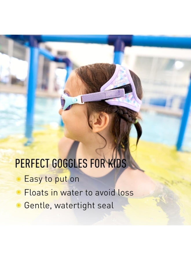 FINIS DragonFly Kids Swim Goggles - Ages 3-6, Adjustable Floating Strap, UV Protection, Anti-Fog - Lavender Scales - Image 3