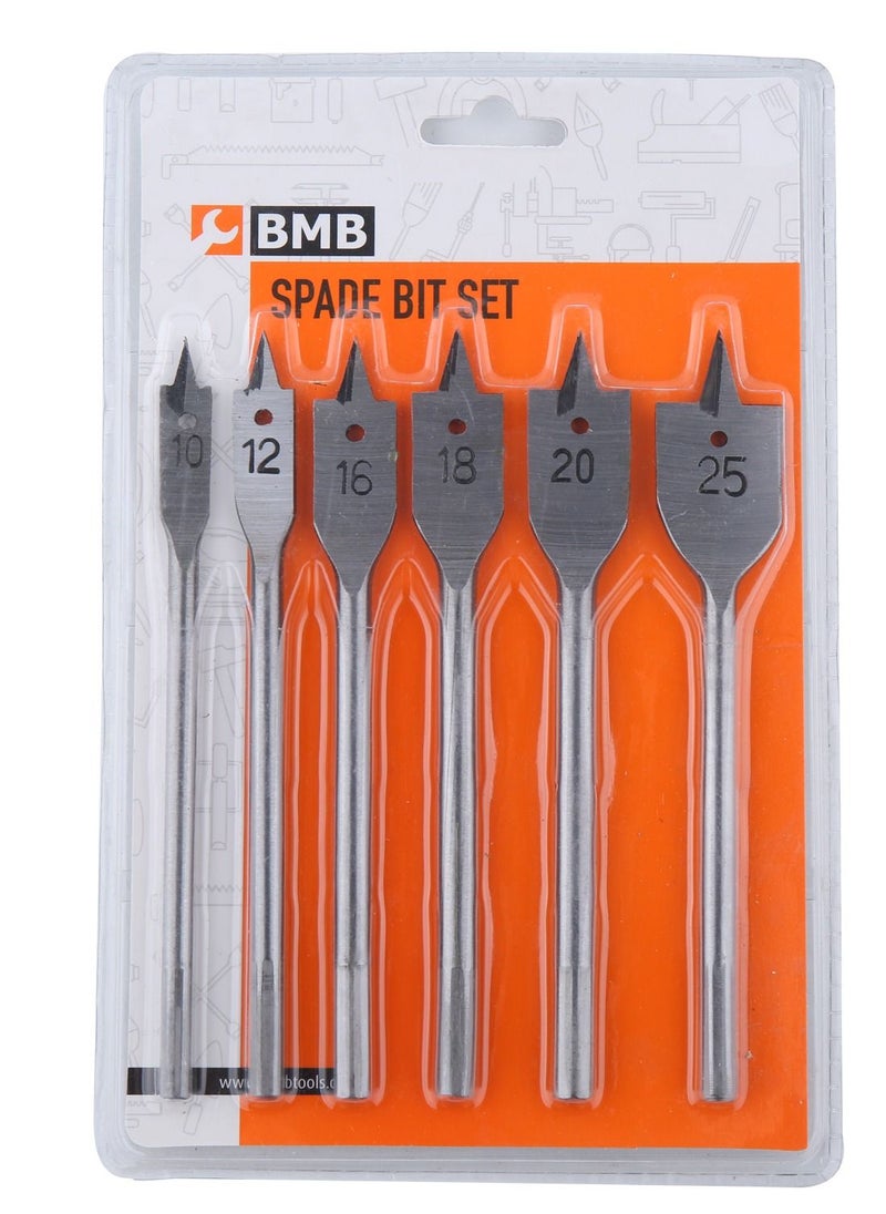 BMB tools Spade Bit Set Silver-2 packs of 6 pieces-Woodworking Bits Wood Hole Auger Paddle Bits for Carpentry Plumbing Electrical Maintenance Demolition Construction Home Improvement Cabinet Building  - Image 3