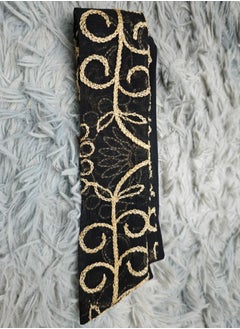 Loquat Ladies Embroidered Robe Long Dress Set Open Front Outer Robe+Inner Skirt+Belt Muslim Abaya Black  - Image 5
